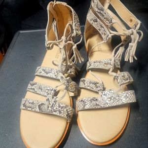 "Snake skin" gladiator sandals